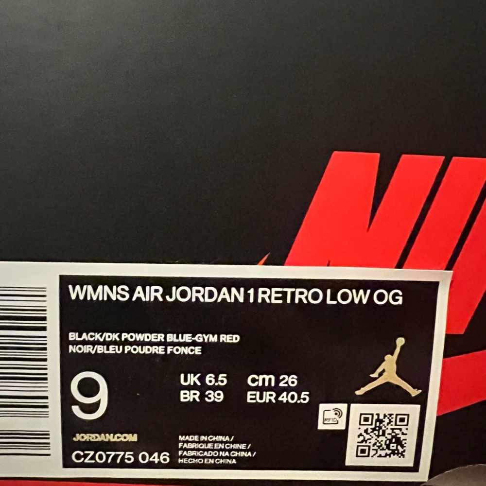 WMNS Air Jordan 1 Retro Low OG - Black and Gym Red